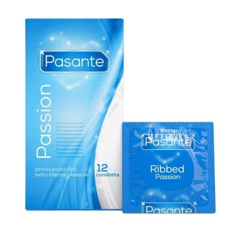 Pasante Ribbed/Passion Condoms 12 pcs Pasante