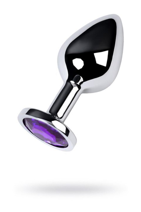 Silver anal plug TOYFA Metal,with a amethyst colored gem Metal by TOYFA
