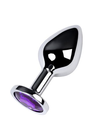 Silver anal plug TOYFA Metal,with a amethyst colored gem Metal by TOYFA