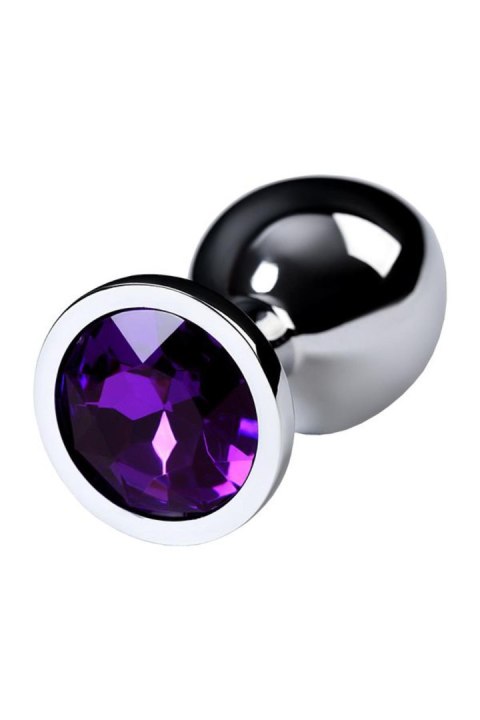 Silver anal plug TOYFA Metal,with a amethyst colored gem Metal by TOYFA