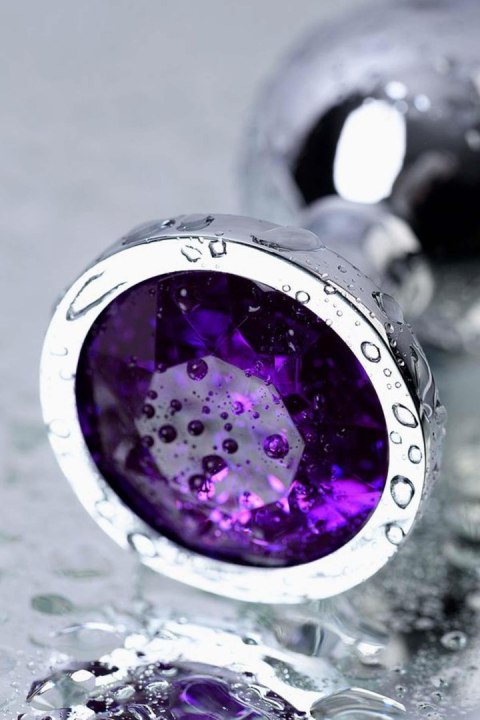 Silver anal plug TOYFA Metal,with a amethyst colored gem Metal by TOYFA