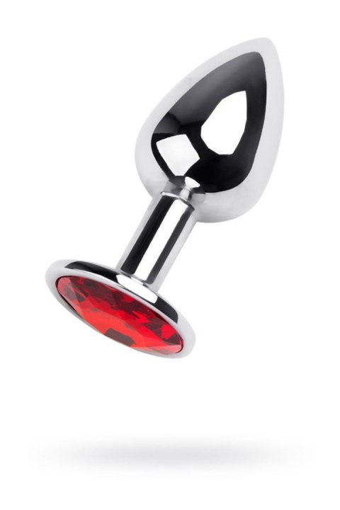 Silver anal plug TOYFA Metal,with a red gem Metal by TOYFA