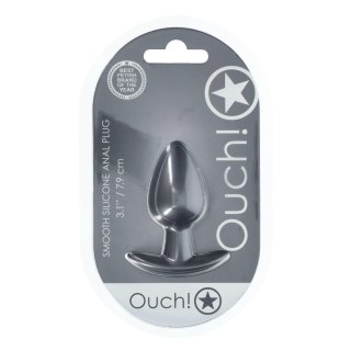 Smooth Silicone Anal Plug - Medium - 3.1 / 7,9 cm - Gunmetal Ouch!