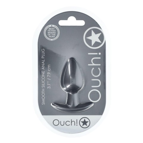 Smooth Silicone Anal Plug - Medium - 3.1 / 7,9 cm - Gunmetal Ouch!