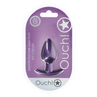 Smooth Silicone Anal Plug - Medium - 3.1 / 7,9 cm - Metallic Purple Ouch!