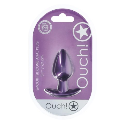 Smooth Silicone Anal Plug - Medium - 3.1 / 7,9 cm - Metallic Purple Ouch!