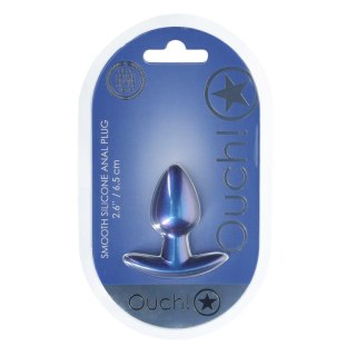 Smooth Silicone Anal Plug - Small - 2.6 / 6,5 cm - Metallic Blue Ouch!