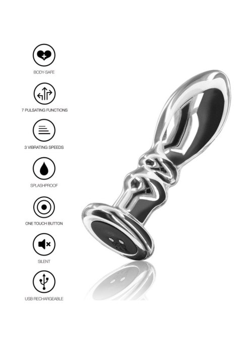 Buttplug Vibr. Ribbed Medium Silver TOYJOY