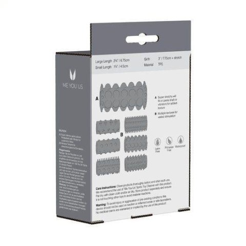 Stymulator- Me you Us Sensual Seven Textured Sleeves Transparent Small Boss of toys