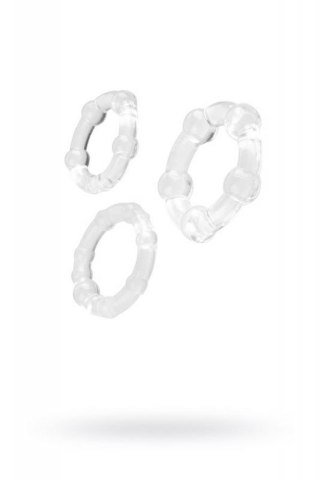 A-TOYS, Cockrings set, 3 pcs.TPE,Transparent, O 3,5 / 3/2 cm Boss of toys