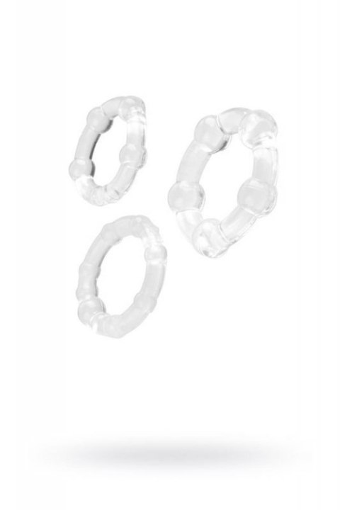 A-TOYS, Cockrings set, 3 pcs.TPE,Transparent, O 3,5 / 3/2 cm Boss of toys
