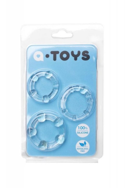 A-TOYS, Cockrings set, 3 pcs.TPE,Transparent, O 3,5 / 3/2 cm Boss of toys