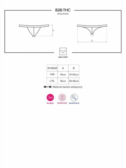 Bielizna-828-THC-1 stringi otwarte S/M Boss of toys