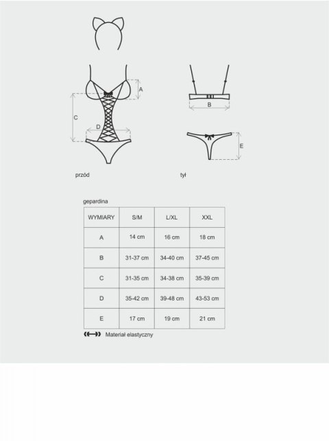 Bielizna-Gepardina kostium 3-częściowy S/M Boss of toys