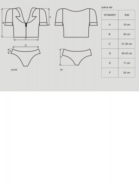 Bielizna-Police set kostium S/M Boss of toys