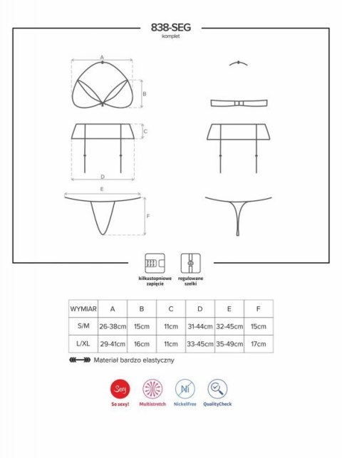 Bielizna-838-SEG-3 komplet 3-częściowy S/M Boss of toys