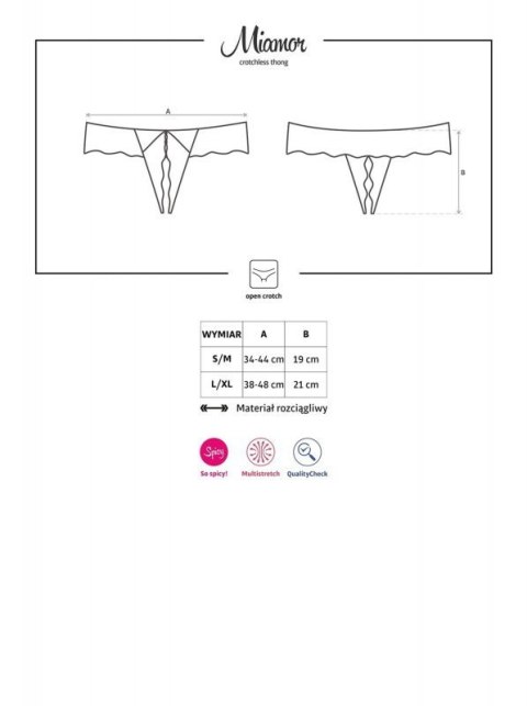 Bielizna- Miamor stringi otwarte czarne XXL Boss of toys