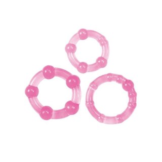 Kit di 3 anelli fallici Timeless Stud (rosa) Boss of toys
