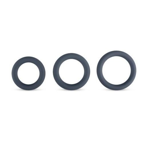 3-Piece Cock Ring Set - Grey Boss of toys