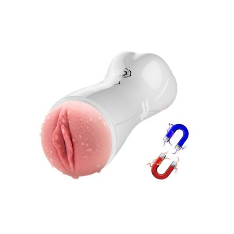 Masturbator - B - Series - Vibrating and Flashing Masturbation Cup USB 7+7 Function / Talk Mode (White) Boss of toys
