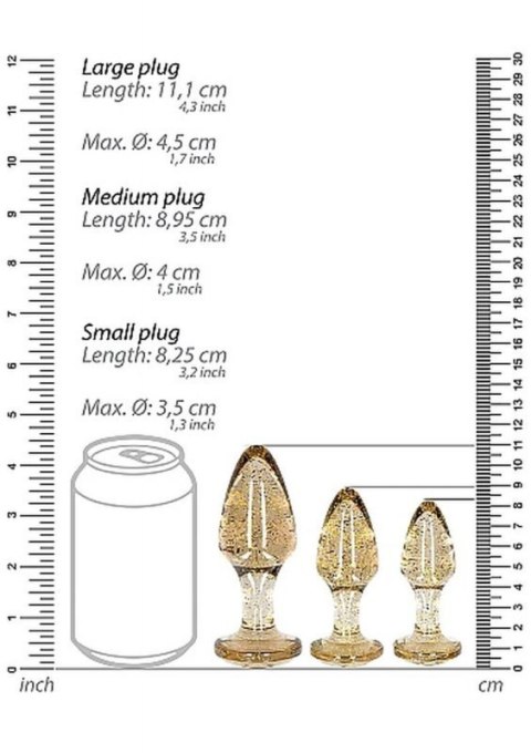 Acrylic Goldchip Butt Plug Set - Gold Boss of toys
