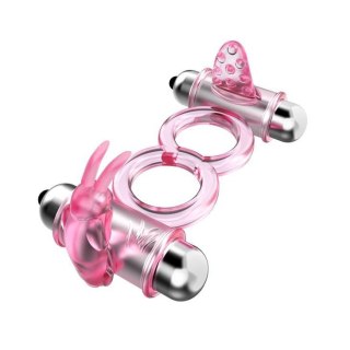 BAILE - BUNNY SNUGGLES COCK CLIT RING, 10 vibration functions Boss of toys