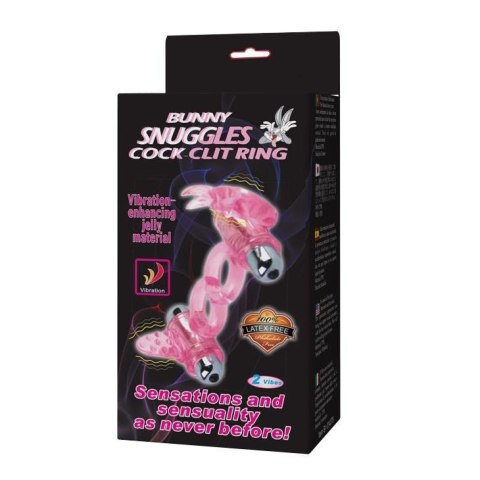 BAILE - BUNNY SNUGGLES COCK CLIT RING, 10 vibration functions Boss of toys