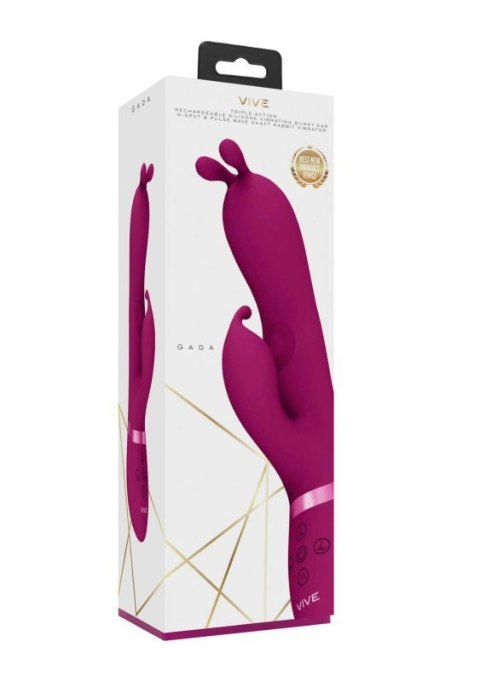 Gada - Vibrating Bunny Ear G-Spot Rabbit with Pulse Wave Shaft Boss of toys