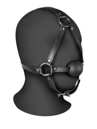 Head Harness with Solid Ball Gag - Black Boss of toys