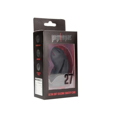 Model 27 - Ultra Soft Silicone Chastity Cage - Black Boss of toys