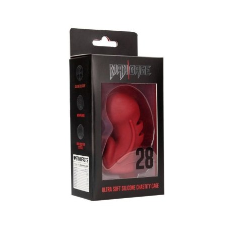 Model 28 - Ultra Soft Silicone Chastity Cage - Red Boss of toys