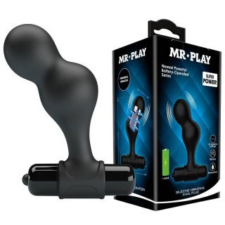 Mr. Play Silicone Anal Plug, 10 functions of vibration Black Boss of toys