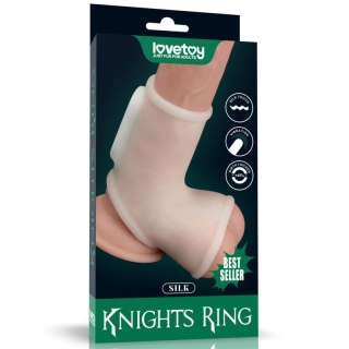 Vibrating Silk Knights Ring with Scrotum Sleeve Boss of toys