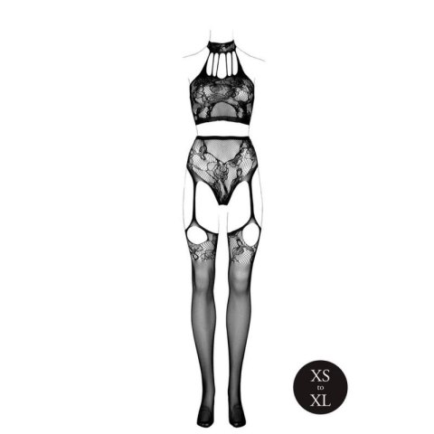 Two Piece with Halter Turtleneck and Pantie with Attached Stockings - OS - Black Boss of toys