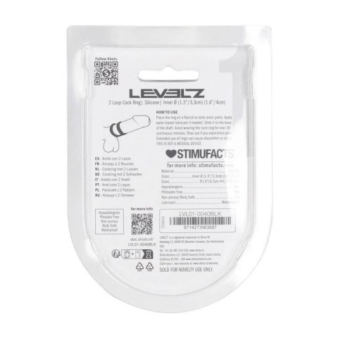 2 Loop Silicone Cockring - Black Boss of toys