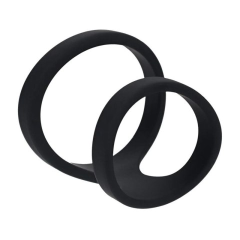 2 Loop Silicone Cockring - Black Boss of toys