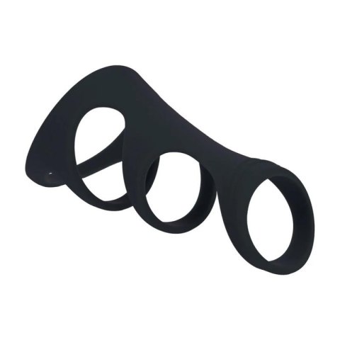 3 Loop Silicone Cockring - Black Boss of toys