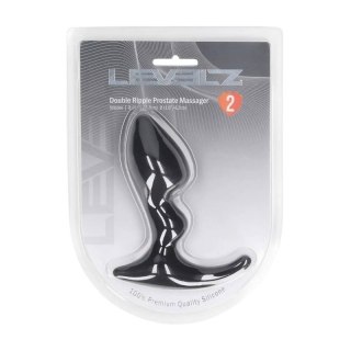 Double Ripple Silicone Prostate Massager - Black Boss of toys