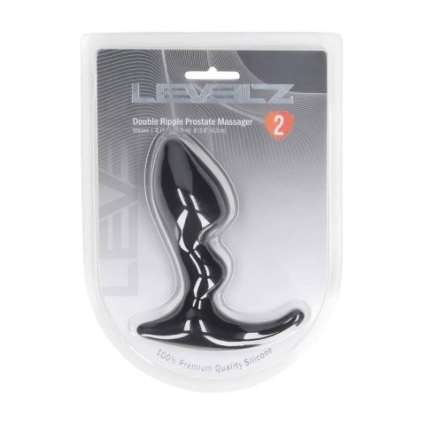 Double Ripple Silicone Prostate Massager - Black Boss of toys