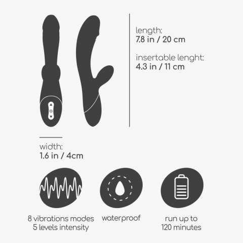 CRUSHIOUS DARE DONG RECHARGEABLE RABBIT VIBRATOR Boss of toys