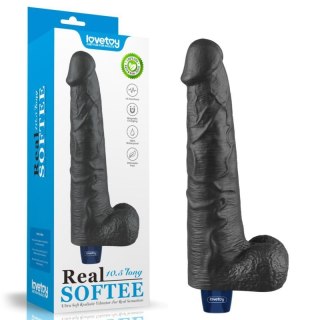10.5" REAL SOFTEE Rechargeable TPE Vibrating Dildo(Black) Boss of toys