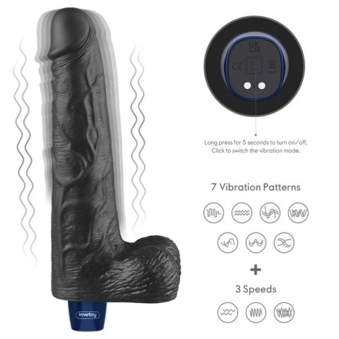 10" REAL SOFTEE Rechargeable TPE Vibrating Dildo(Black) Boss of toys