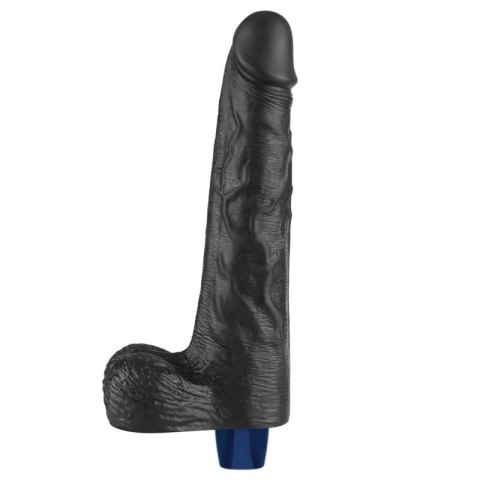 10" REAL SOFTEE Rechargeable TPE Vibrating Dildo(Black) Boss of toys