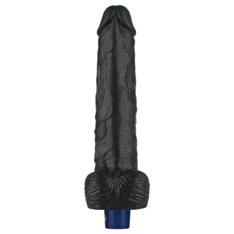 10" REAL SOFTEE Rechargeable TPE Vibrating Dildo(Black) Boss of toys
