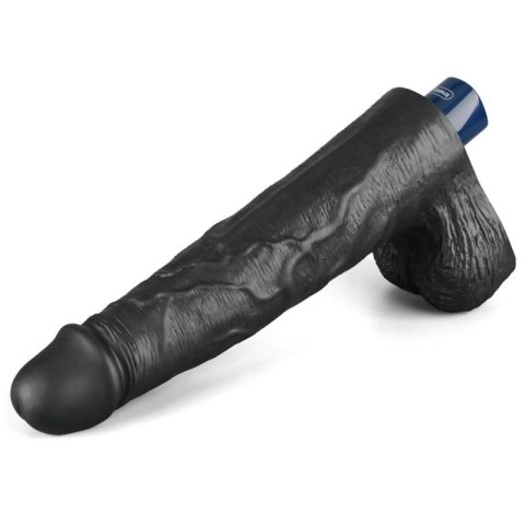 10" REAL SOFTEE Rechargeable TPE Vibrating Dildo(Black) Boss of toys