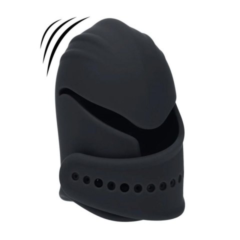 Adjustable Vibrating Silicone Penis Head Stimulator - Black Boss of toys