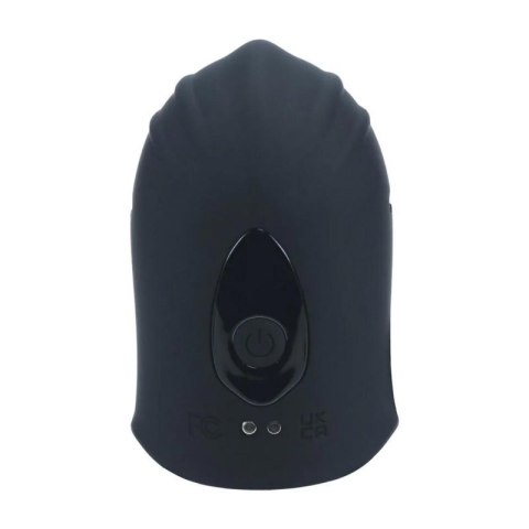Adjustable Vibrating Silicone Penis Head Stimulator - Black Boss of toys