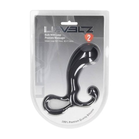Bulb with Loop Silicone Prostate Massager - L - Black Boss of toys