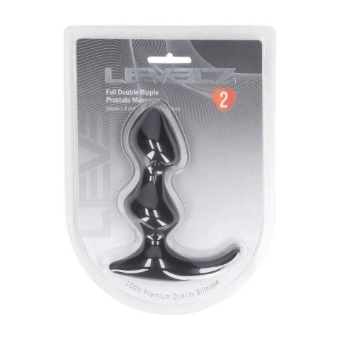 Full Double Ripple Silicone Prostate Massager - Black Boss of toys