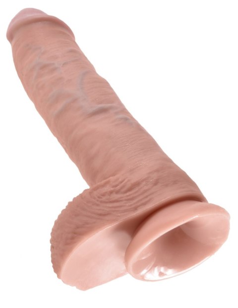 10' Cock With Balls Flesh Dildo Z Jądrami Cieliste 25 Cm King Cock King Cock